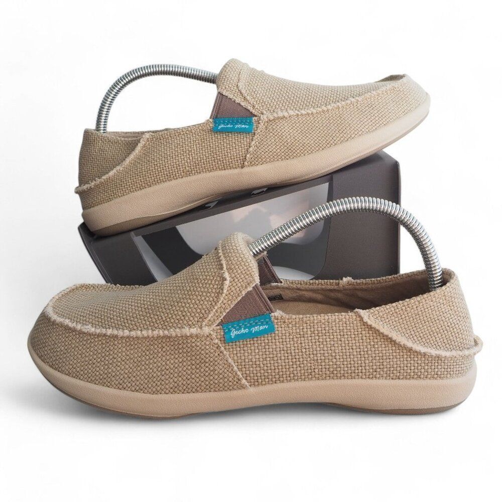 Gecko‎ Man Canvas Slip-on Orthopedic Shoes "Cream" Women's 11